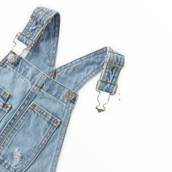 ZARA Kids | Blue | DENIM SHORT OVERALLS - Picture 3 of 4